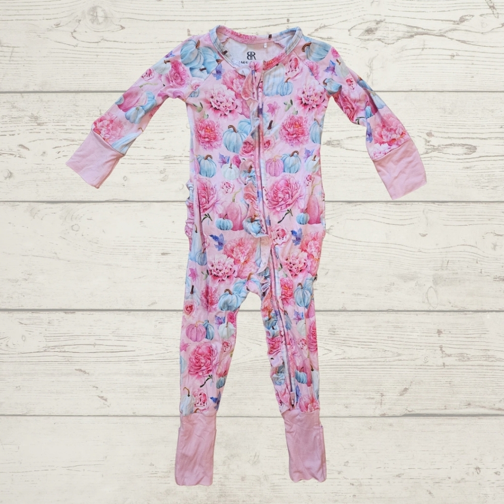 Bums & Roses Pretty Little Pumpkin Convertible Romper- Size 12-18m